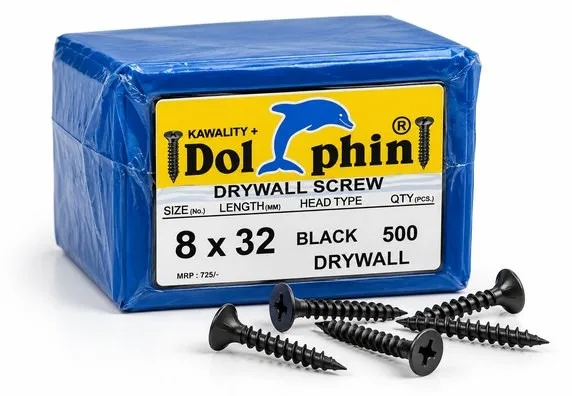 DOLPHIN Drywall Screw (Black) 25 x 8